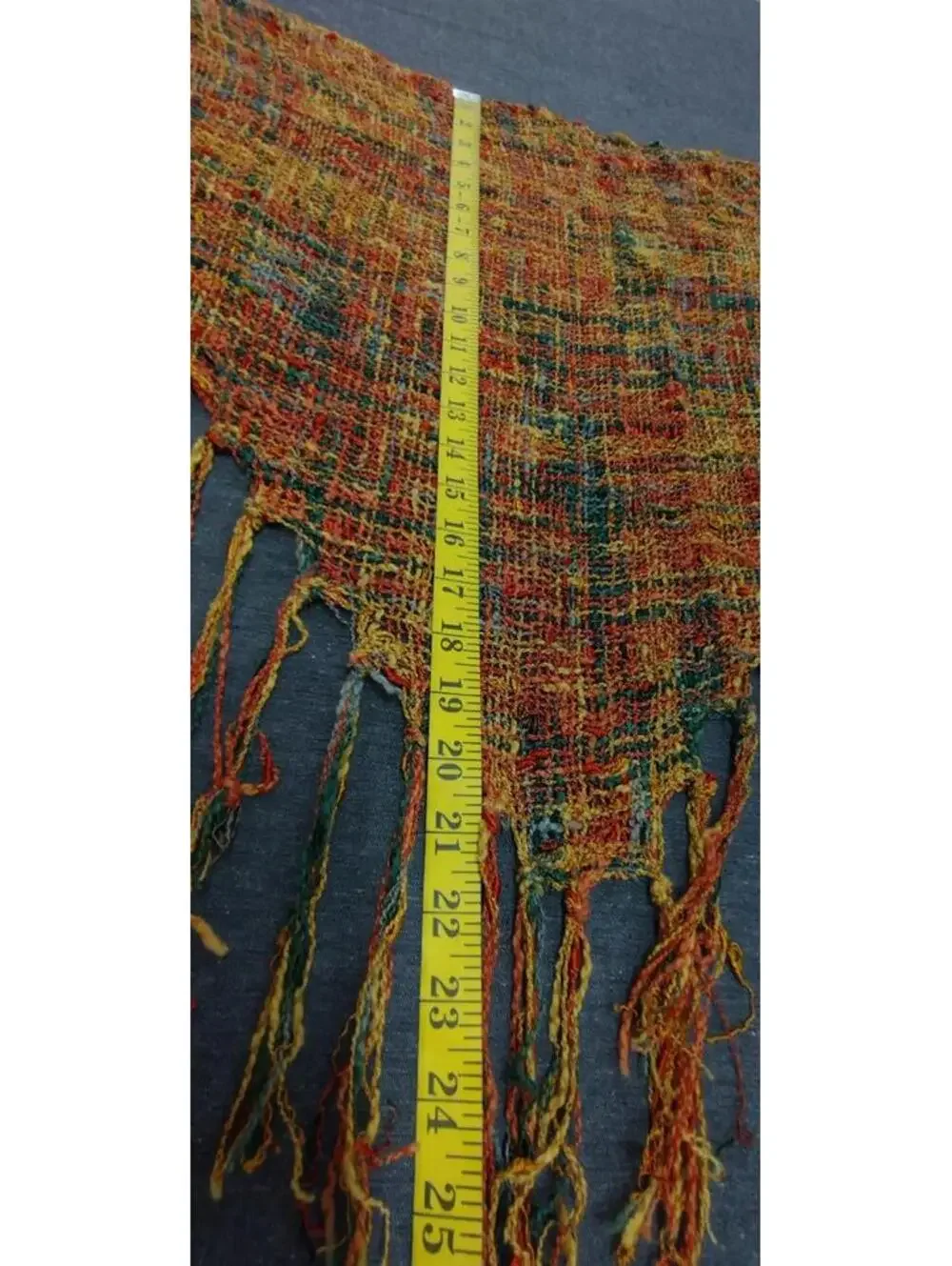 Vintage Bohemian Scarf Earth Multicolor Rayon Fringe Wrap Triangle Scarf UNISEX